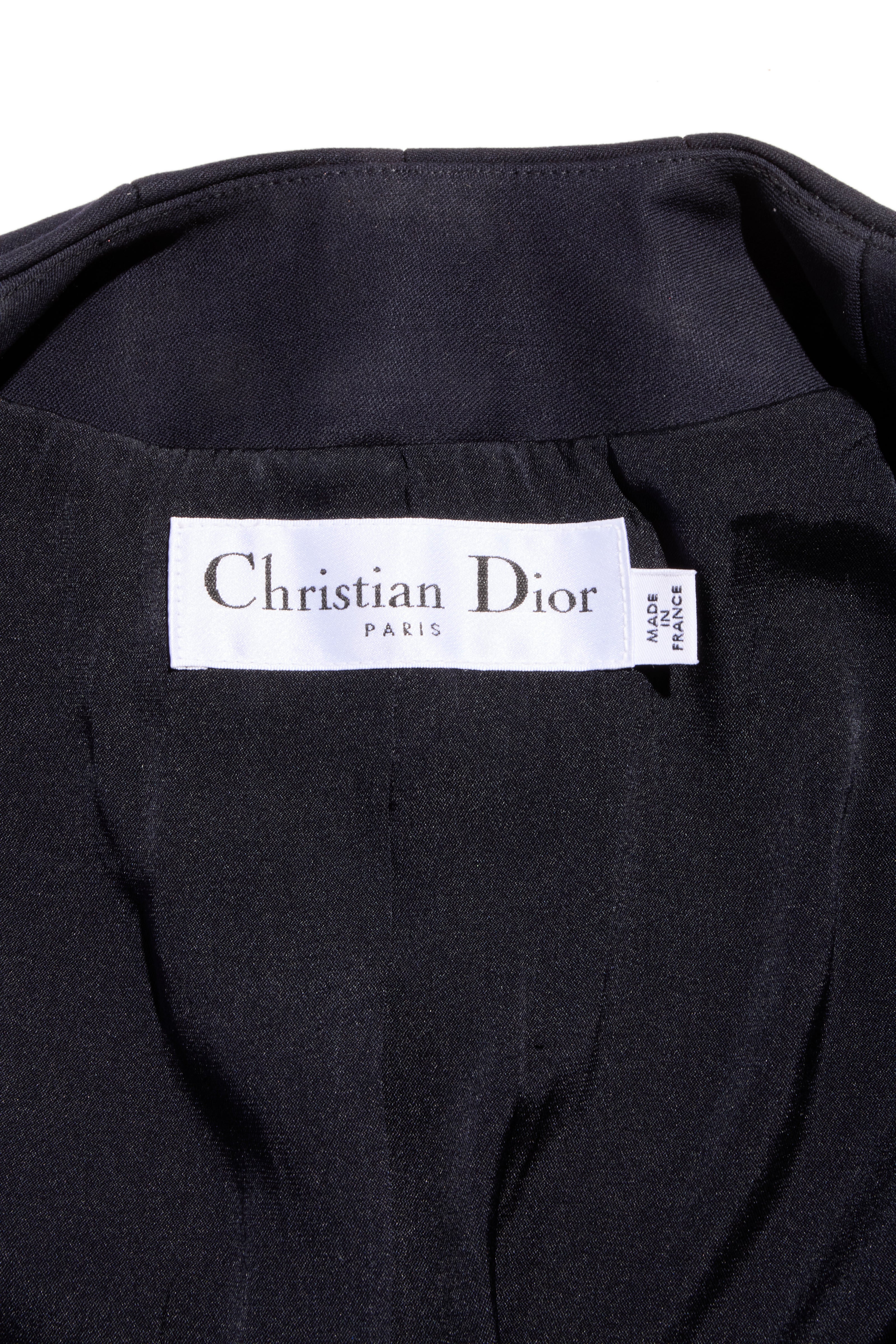 Christian Dior Paris Navy Wool-Silk Dress & Jacket Set FR 36 (US 4)