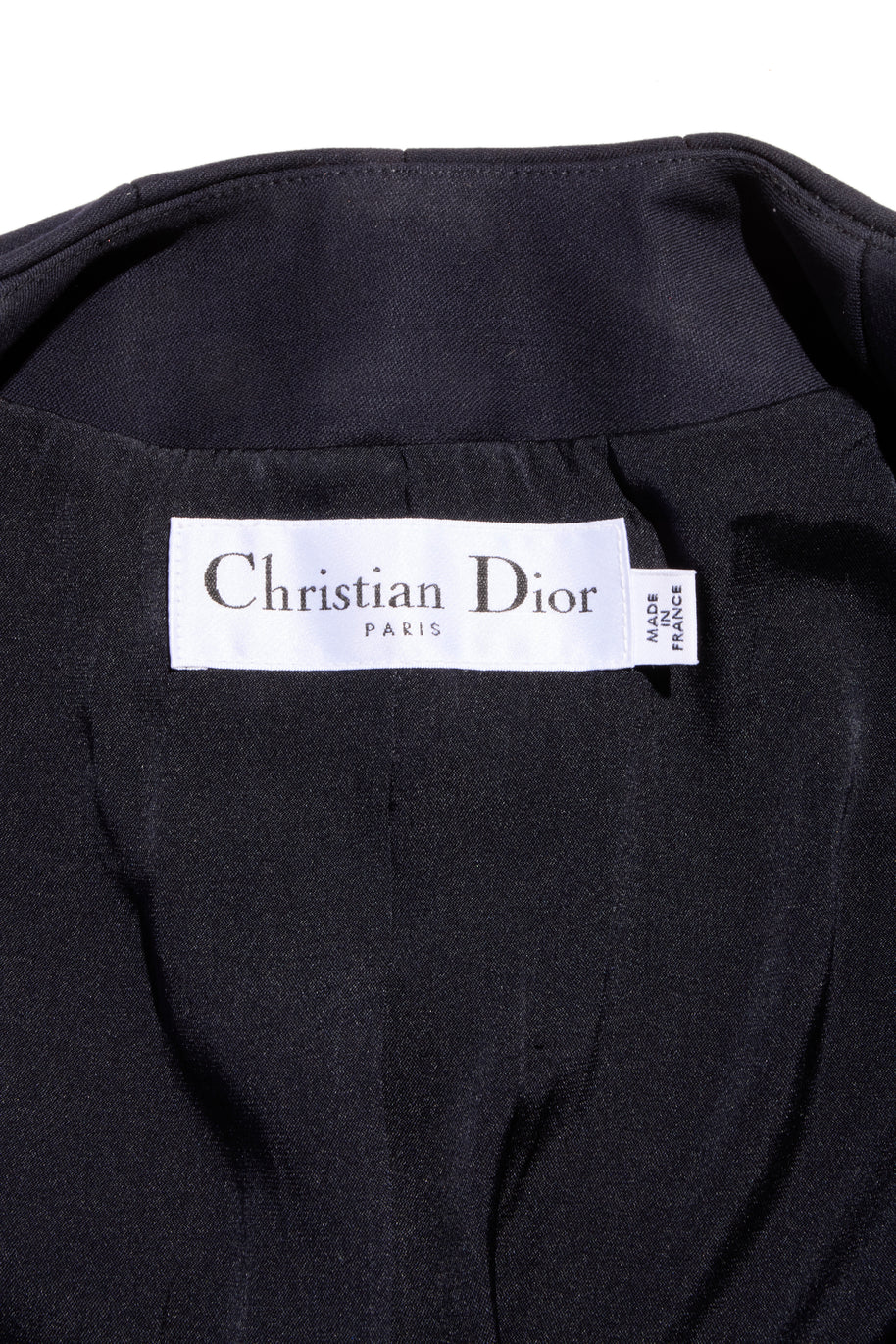 Christian Dior Paris Navy Wool-Silk Dress & Jacket Set FR 36 (US 4)