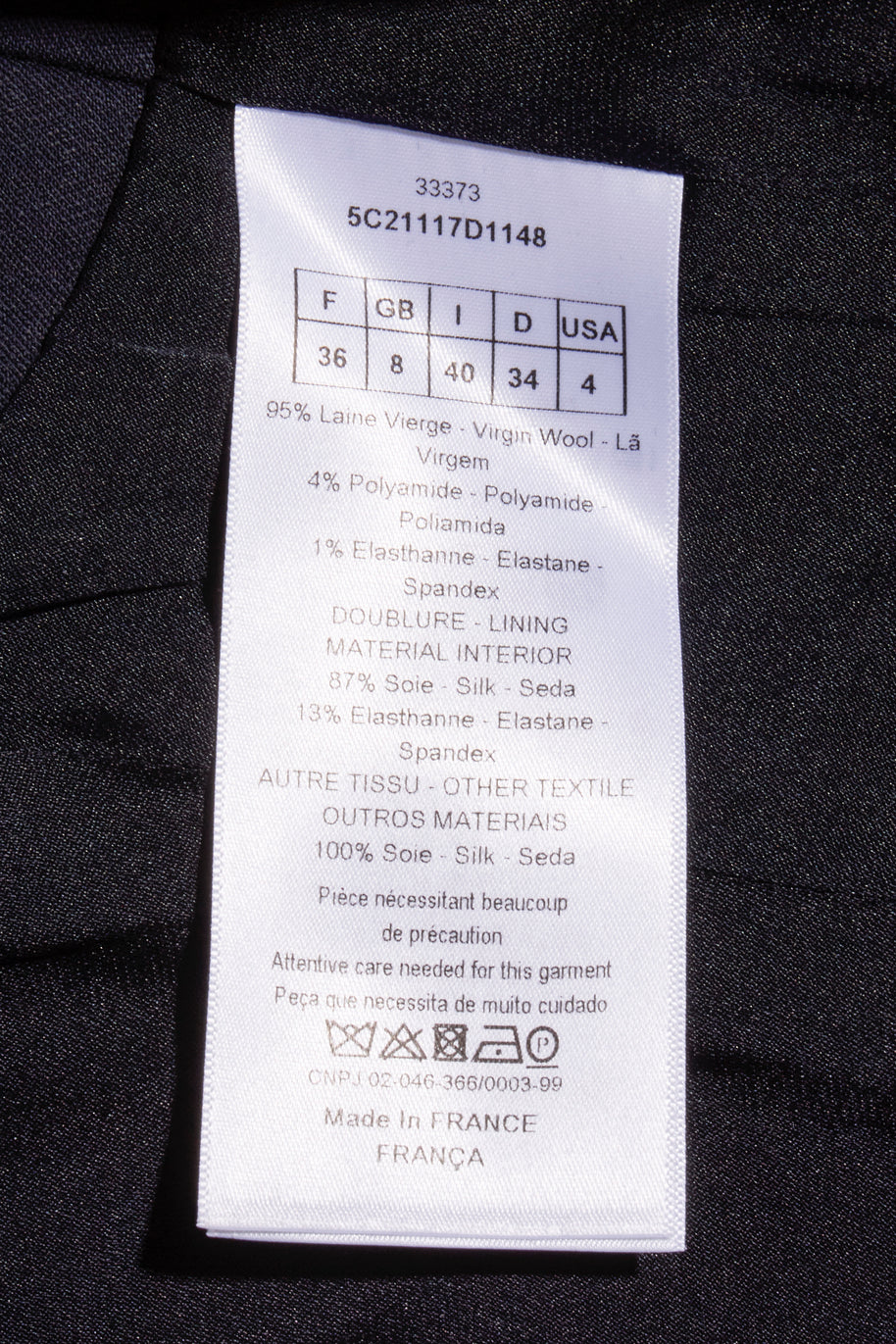 Christian Dior Paris Navy Wool-Silk Dress & Jacket Set FR 36 (US 4)