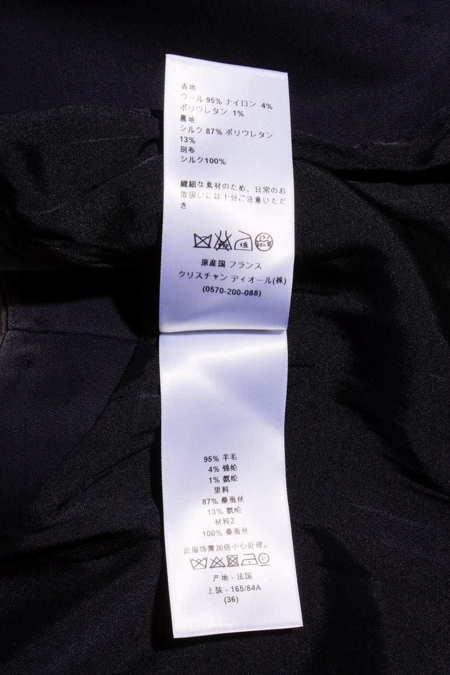 Christian Dior Paris Navy Wool-Silk Dress & Jacket Set FR 36 (US 4)