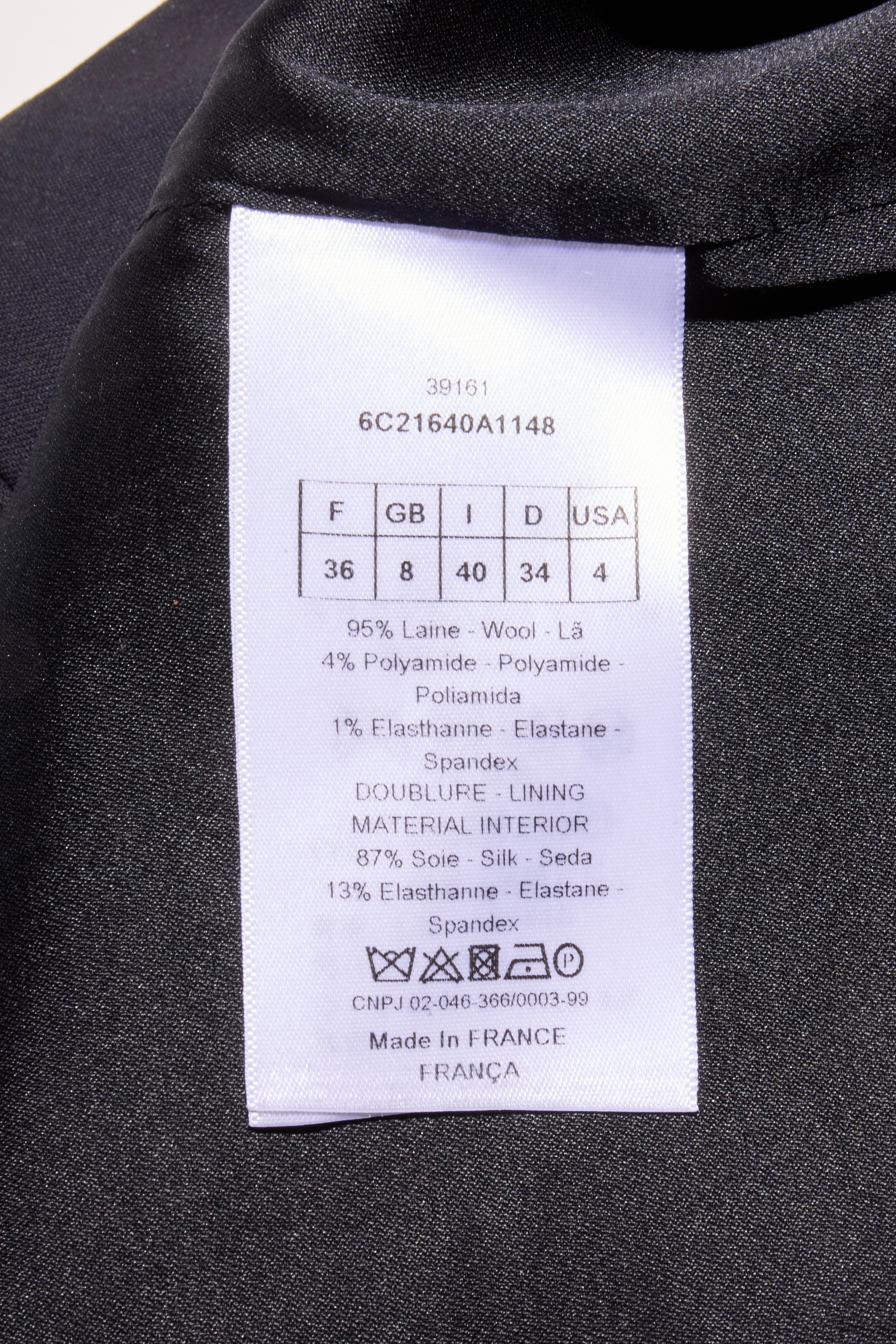 Christian Dior Paris Navy Wool-Silk Dress & Jacket Set FR 36 (US 4)