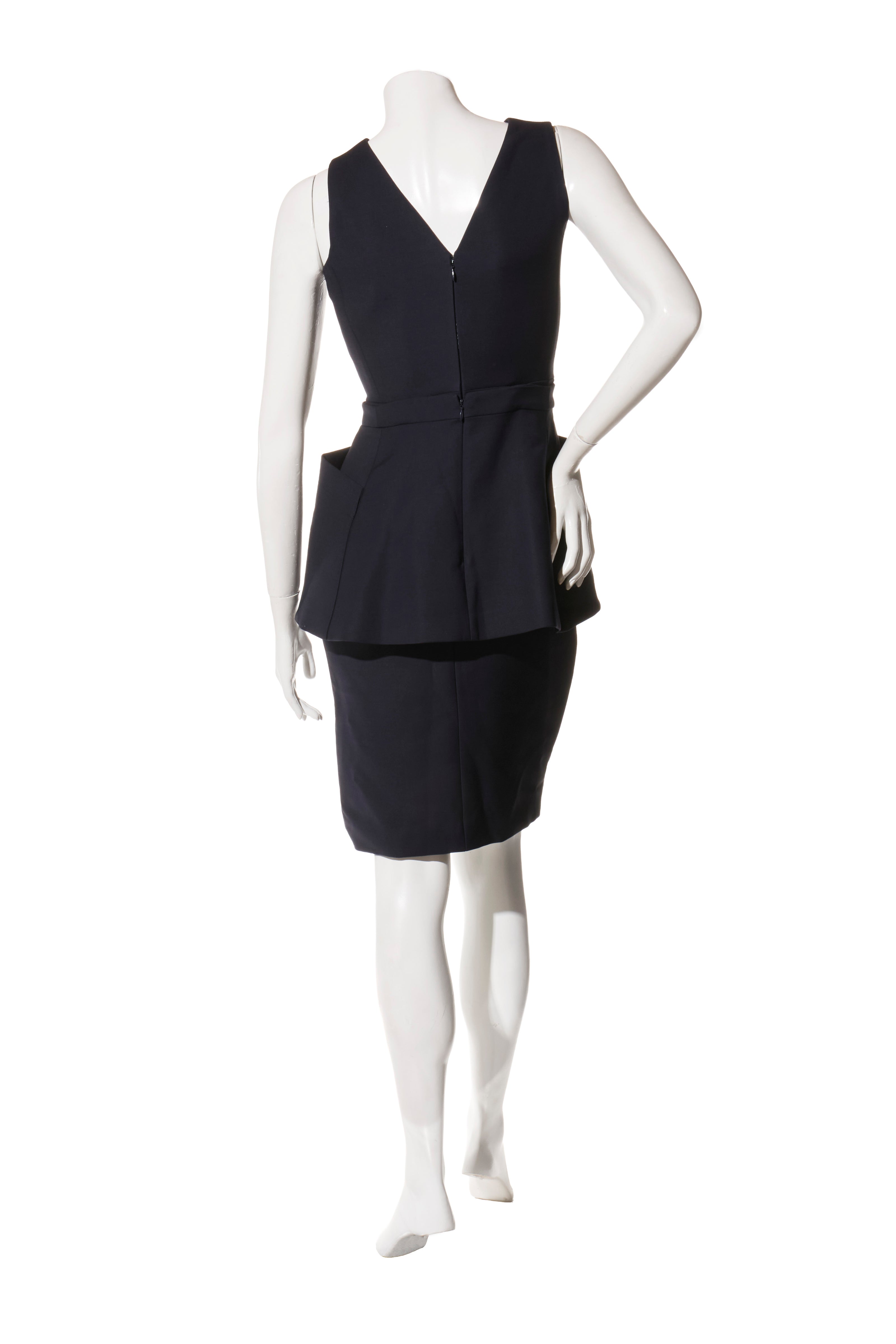 Christian Dior Paris Navy Wool-Silk Dress & Jacket Set FR 36 (US 4)