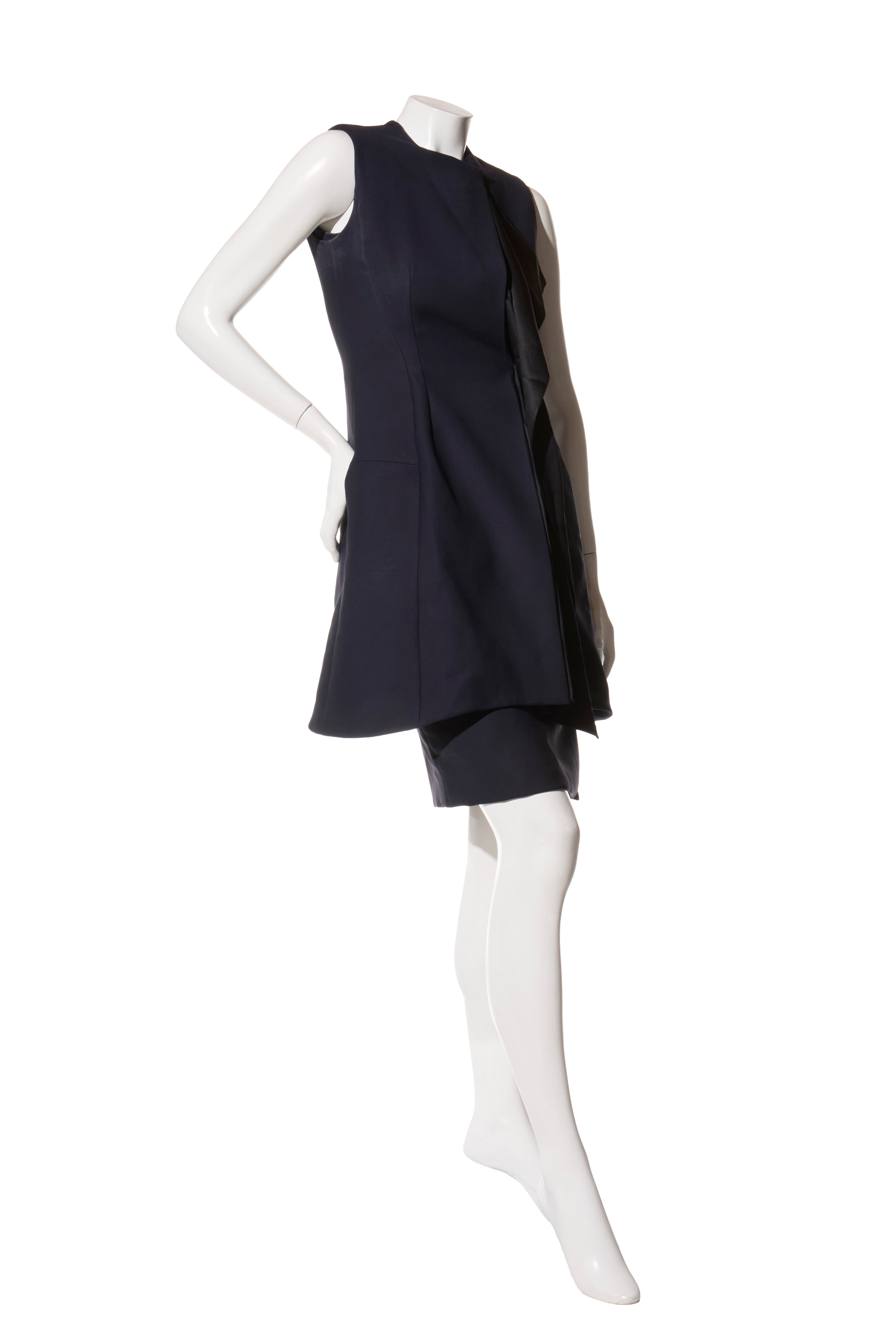 Christian Dior Paris Navy Wool-Silk Dress & Jacket Set FR 36 (US 4)