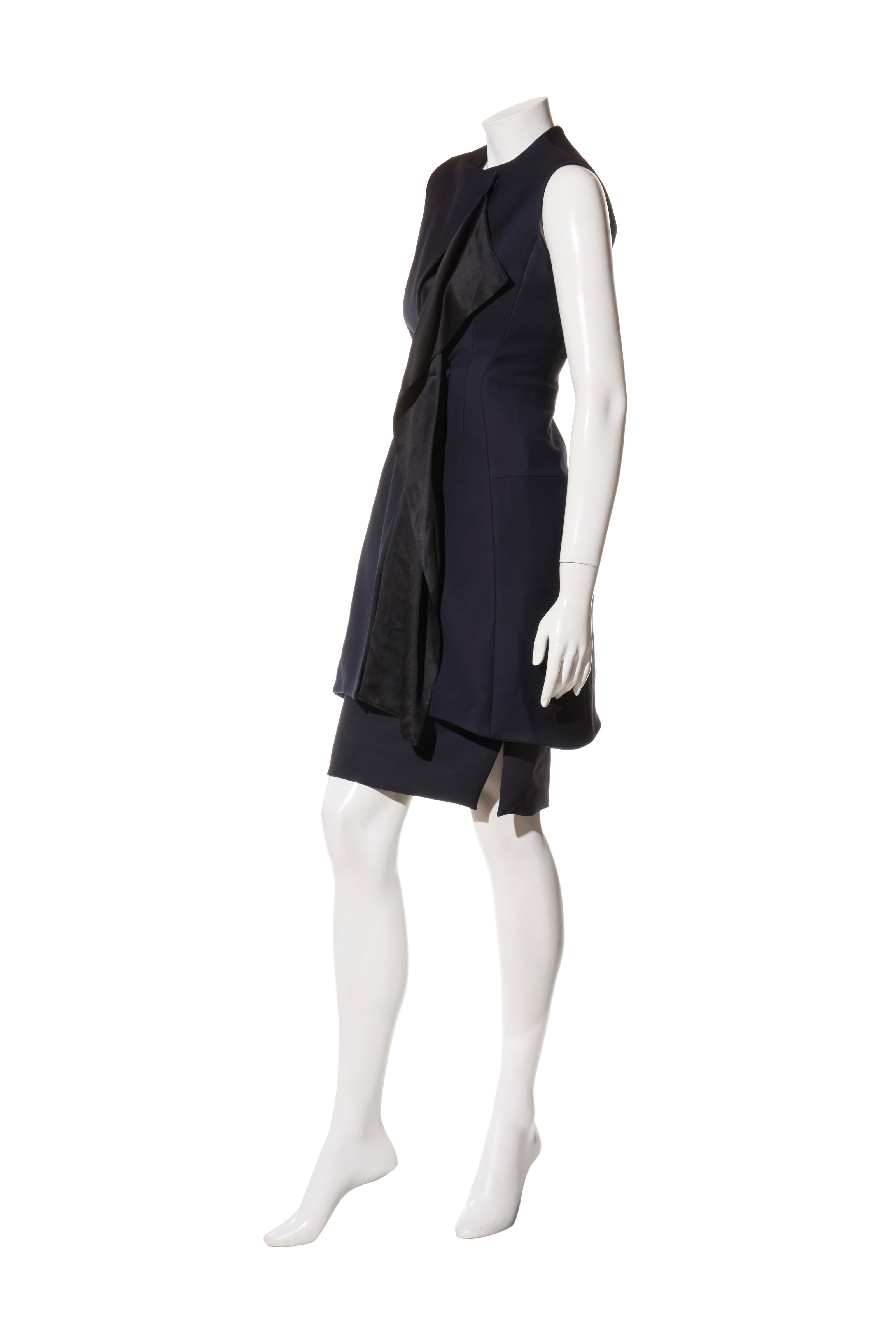 Christian Dior Paris Navy Wool-Silk Dress & Jacket Set FR 36 (US 4)