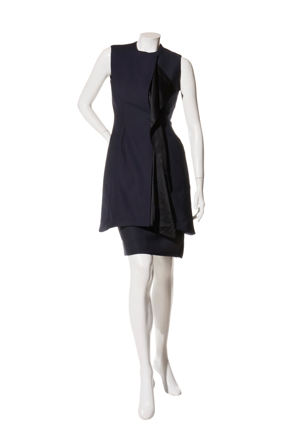 Christian Dior Paris Navy Wool-Silk Dress & Jacket Set FR 36 (US 4)