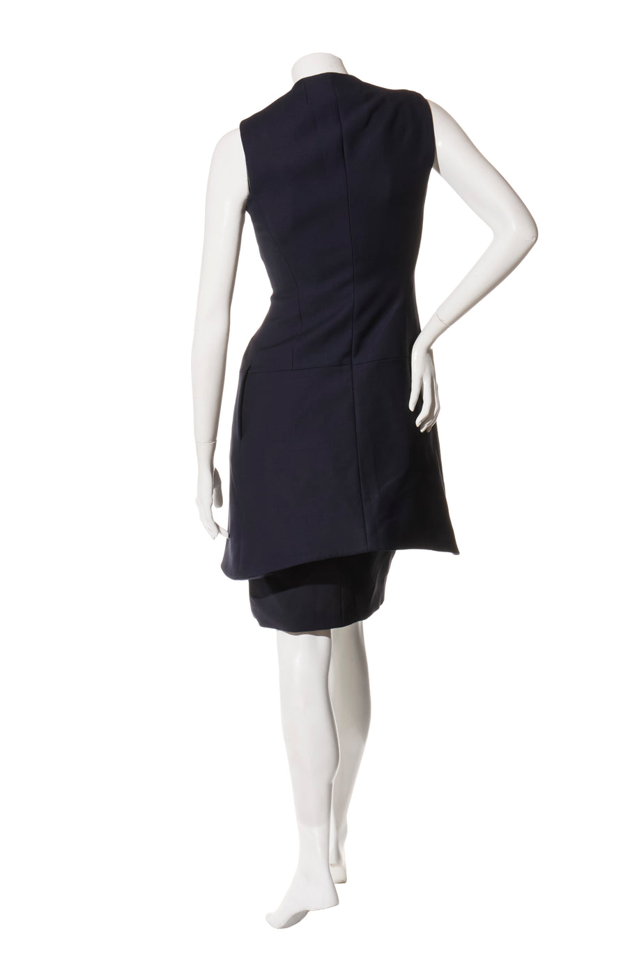 Christian Dior Paris Navy Wool-Silk Dress & Jacket Set FR 36 (US 4)