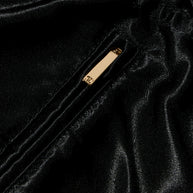 Chanel Spring/Summer 2021 Black Satin Ruched Shorts with No.5 Button FR 40