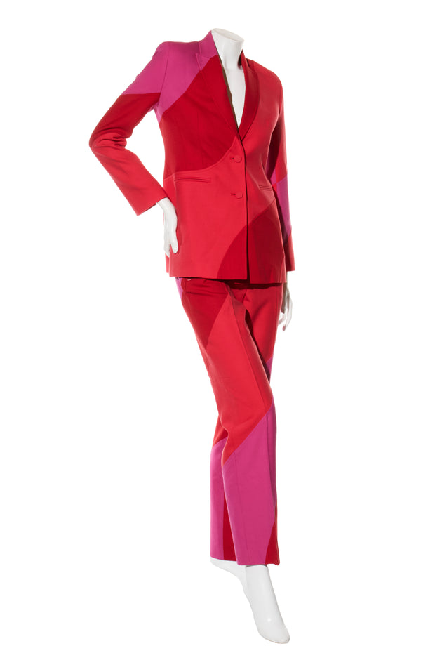 Off-White Resort 2021 Polyester Red and Pink Spiral Pantsuit Size IT 38