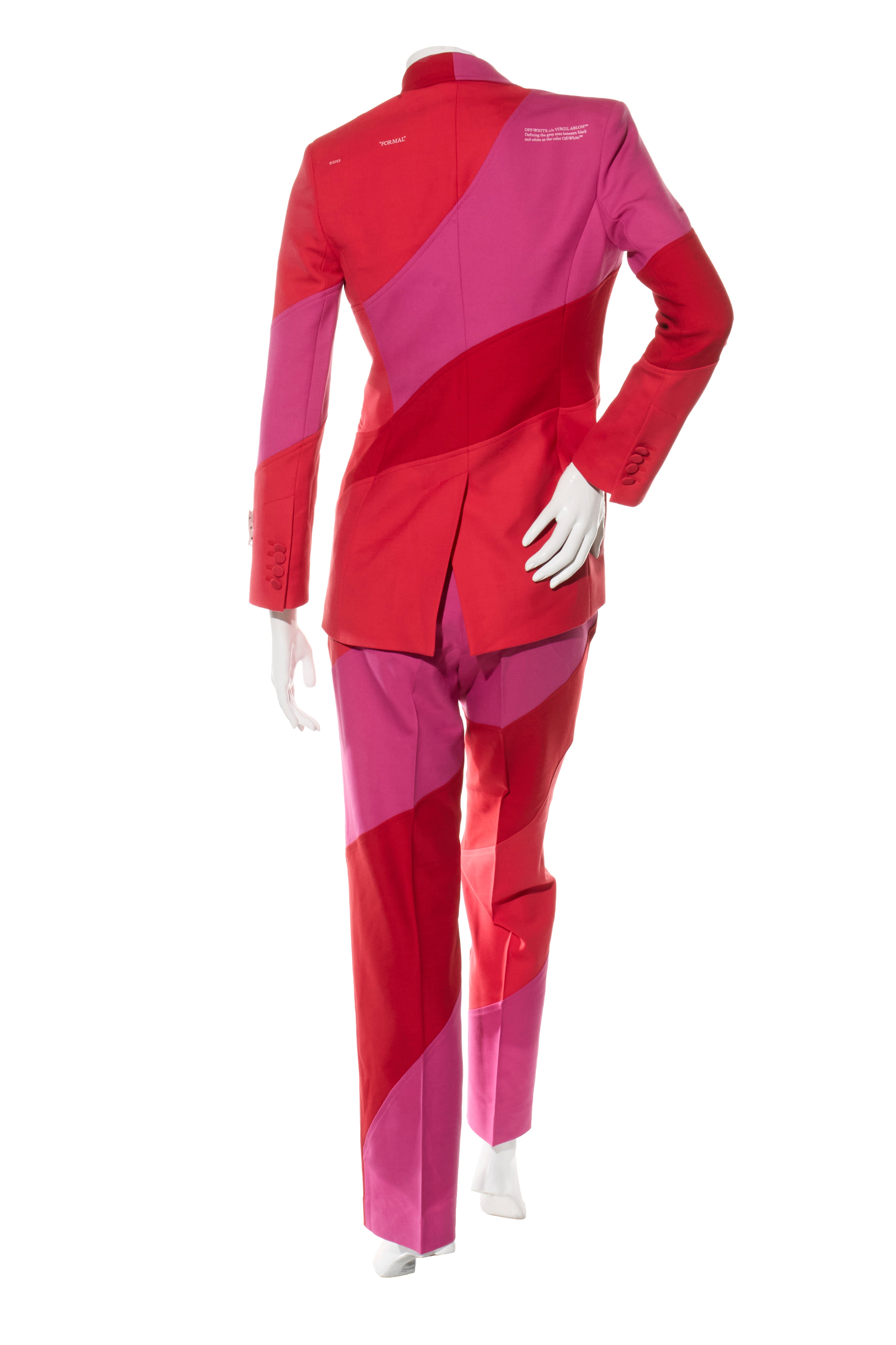 Off-White Resort 2021 Polyester Red and Pink Spiral Pantsuit Size IT 38