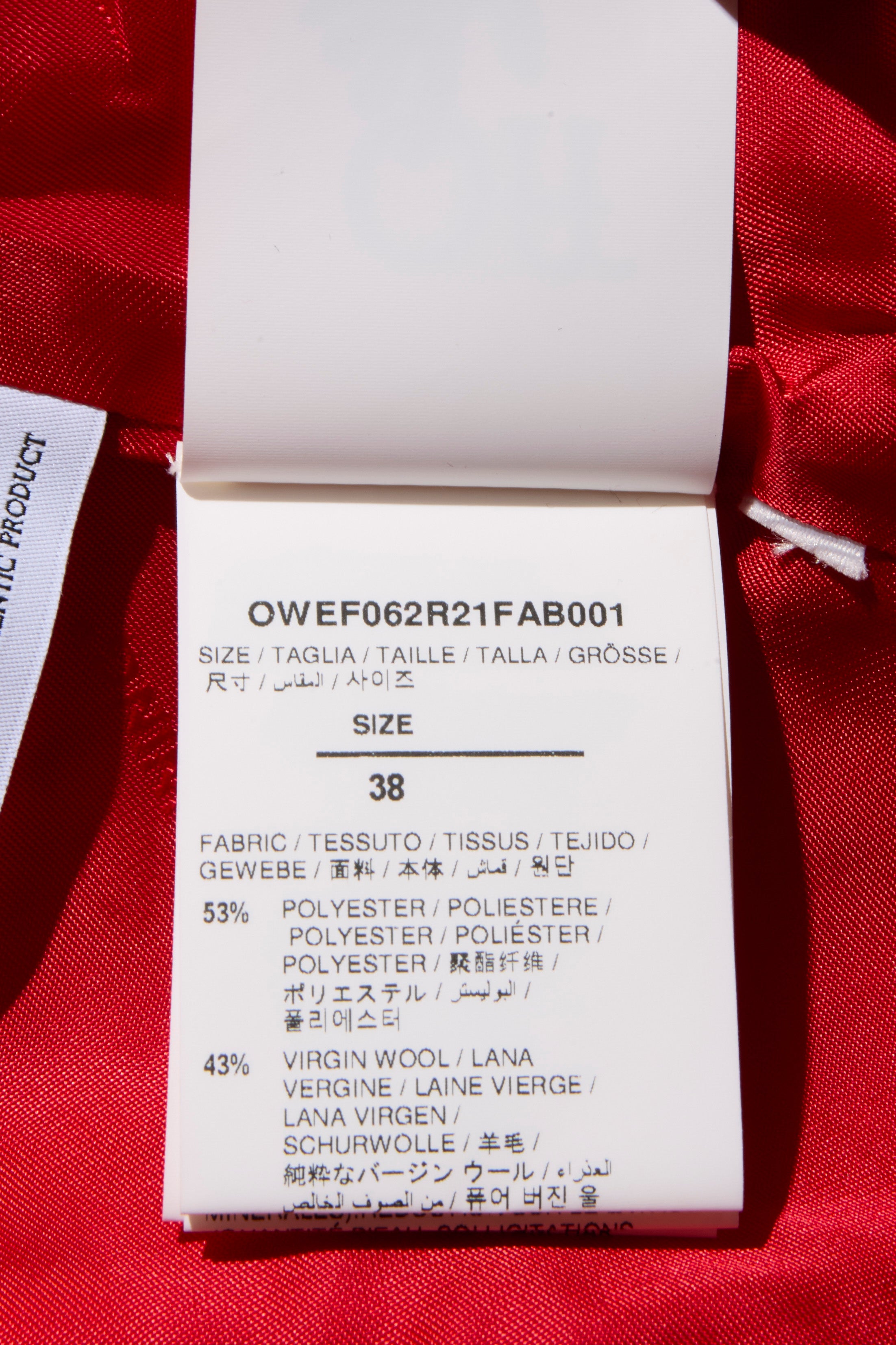 Off-White Resort 2021 Polyester Red and Pink Spiral Pantsuit Size IT 38