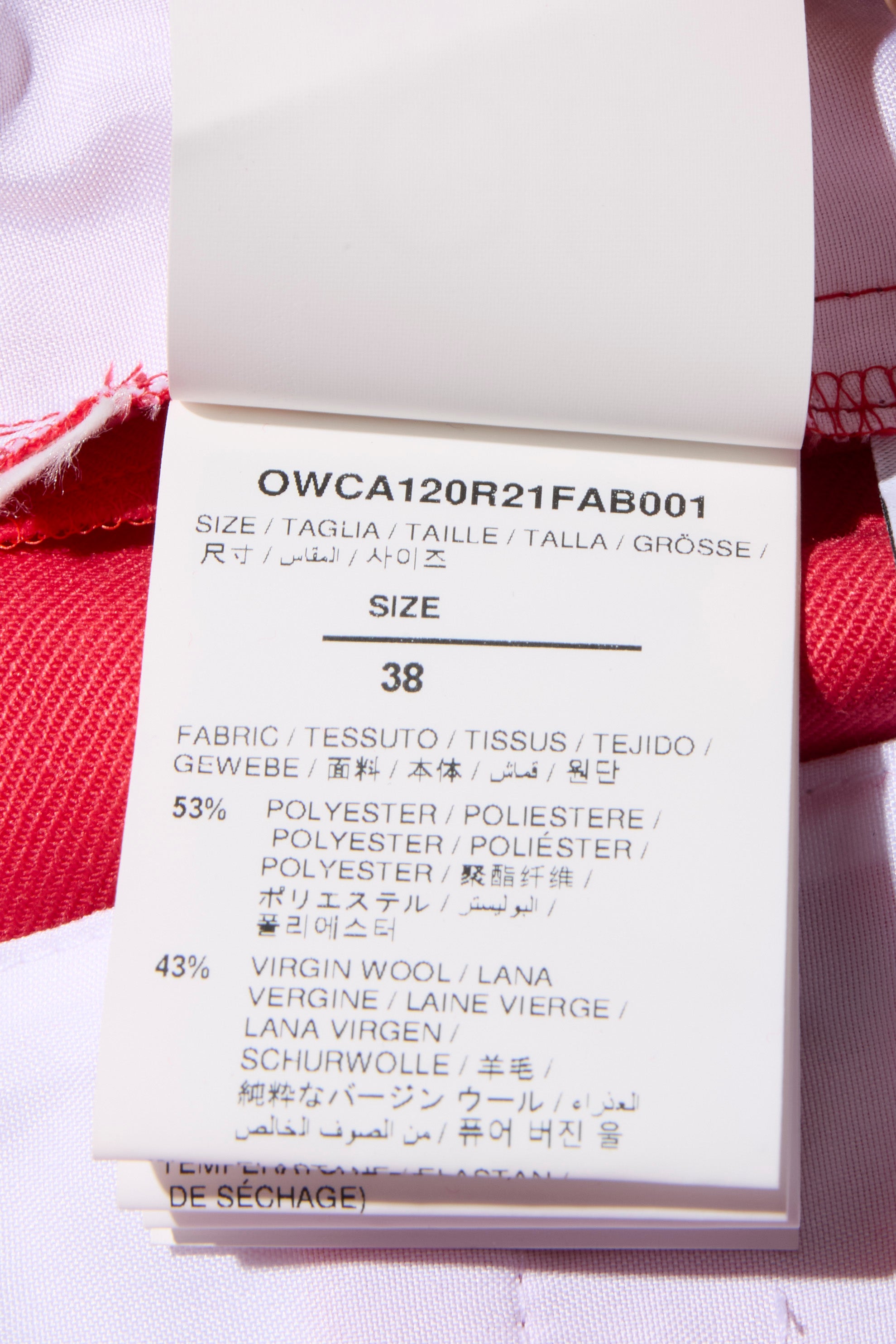 Off-White Resort 2021 Polyester Red and Pink Spiral Pantsuit Size IT 38