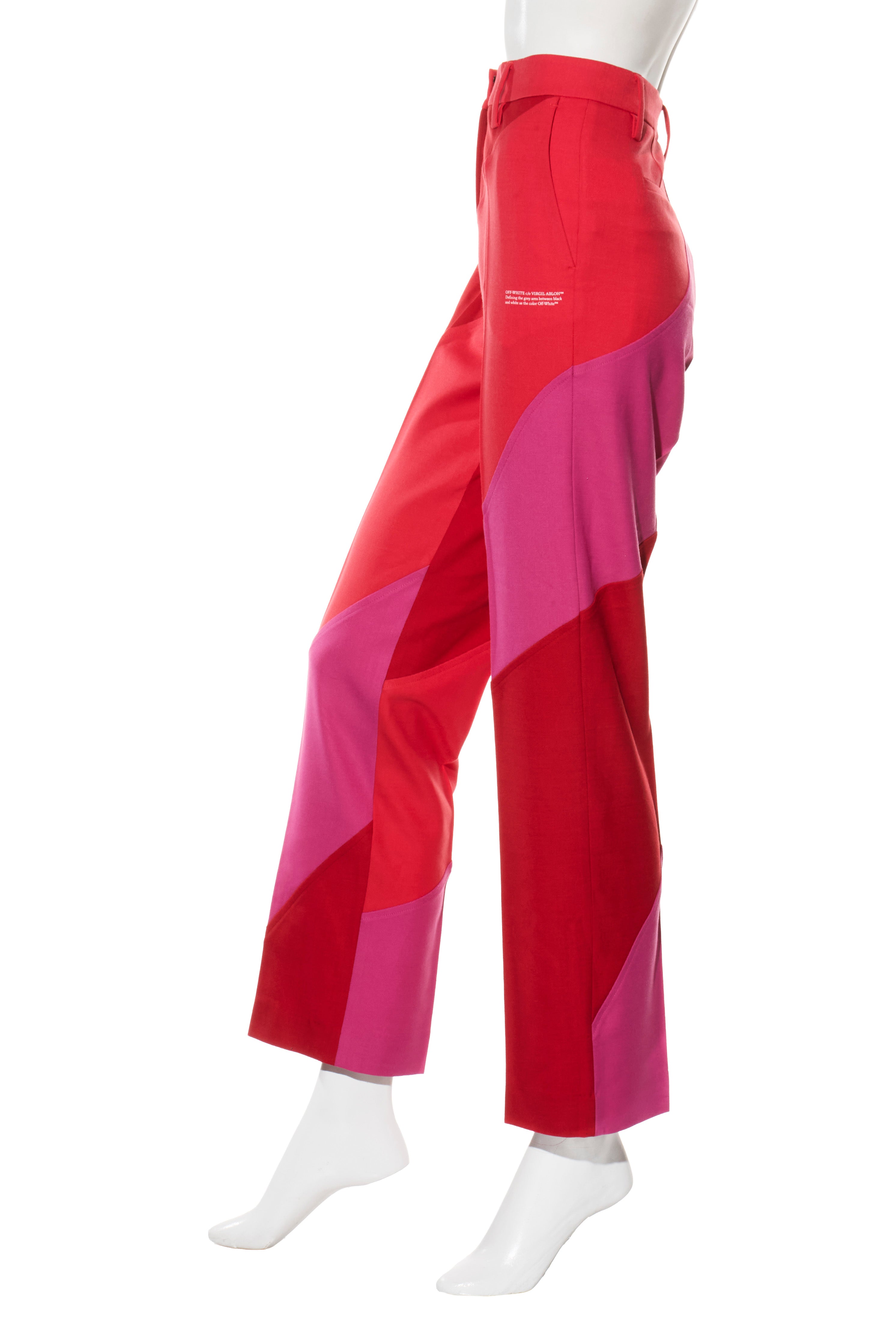 Off-White Resort 2021 Polyester Red and Pink Spiral Pantsuit Size IT 38