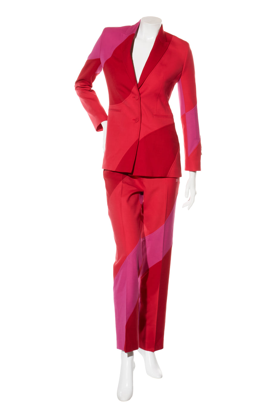 Off-White Resort 2021 Polyester Red and Pink Spiral Pantsuit Size IT 38