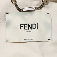 Fendi Women's Ivory FF Monogram Denim Jacket & Pants Set IT 40 / US 4 Made in Italy