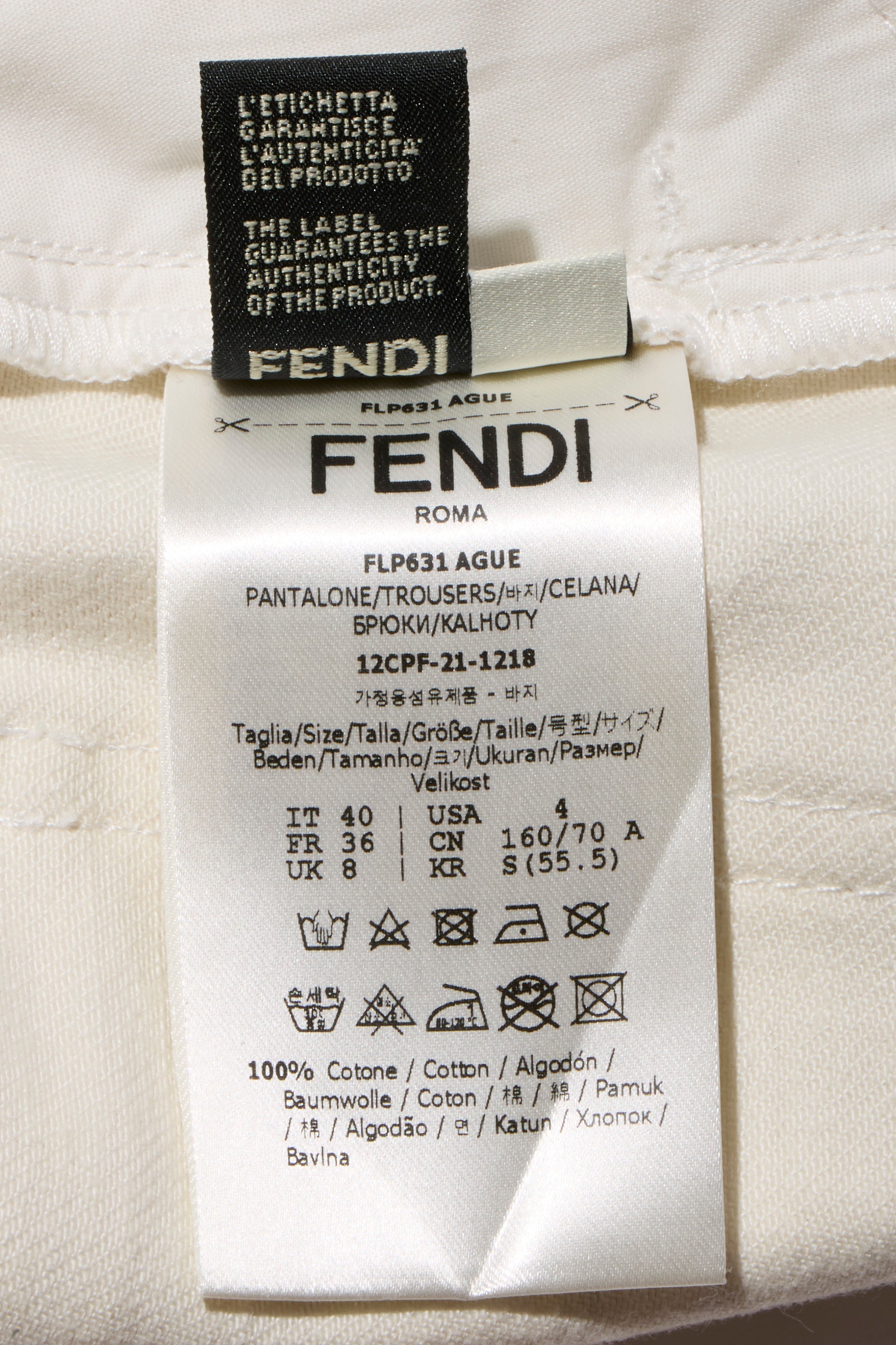 Fendi Women's Ivory FF Monogram Denim Jacket & Pants Set IT 40 / US 4 Made in Italy