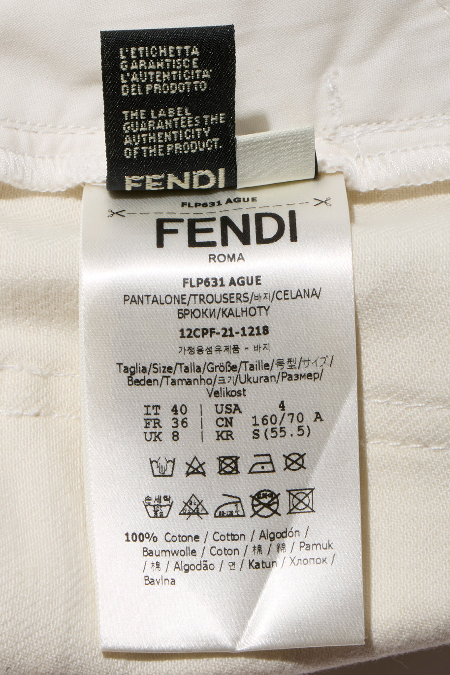 Fendi Women's Ivory FF Monogram Denim Jacket & Pants Set IT 40 / US 4 Made in Italy
