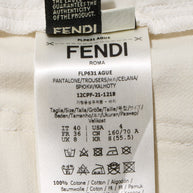 Fendi Women's Ivory FF Monogram Denim Jacket & Pants Set IT 40 / US 4 Made in Italy