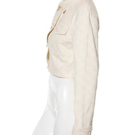 Fendi Women's Ivory FF Monogram Denim Jacket & Pants Set IT 40 / US 4 Made in Italy