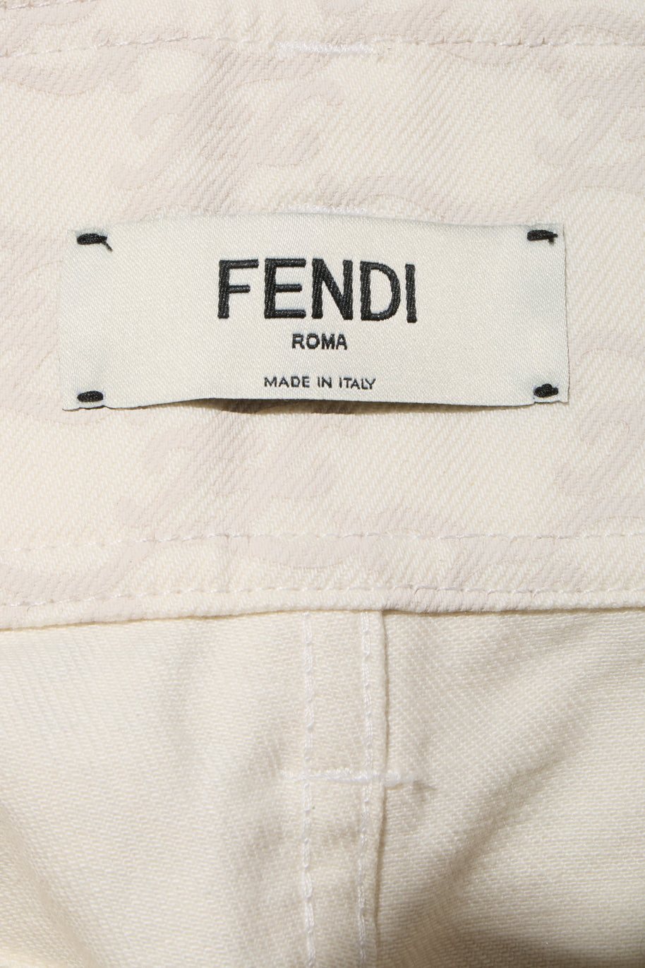 Fendi Women's Ivory FF Monogram Denim Jacket & Pants Set IT 40 / US 4 Made in Italy