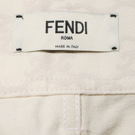 Fendi Women's Ivory FF Monogram Denim Jacket & Pants Set IT 40 / US 4 Made in Italy