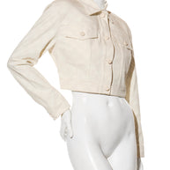 Fendi Women's Ivory FF Monogram Denim Jacket & Pants Set IT 40 / US 4 Made in Italy