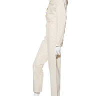 Fendi Women's Ivory FF Monogram Denim Jacket & Pants Set IT 40 / US 4 Made in Italy