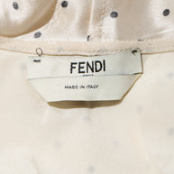 Fendi Pre-Fall 2021 Ivory Silk Polka Dot Dress Worn by Demi Moore Size 38