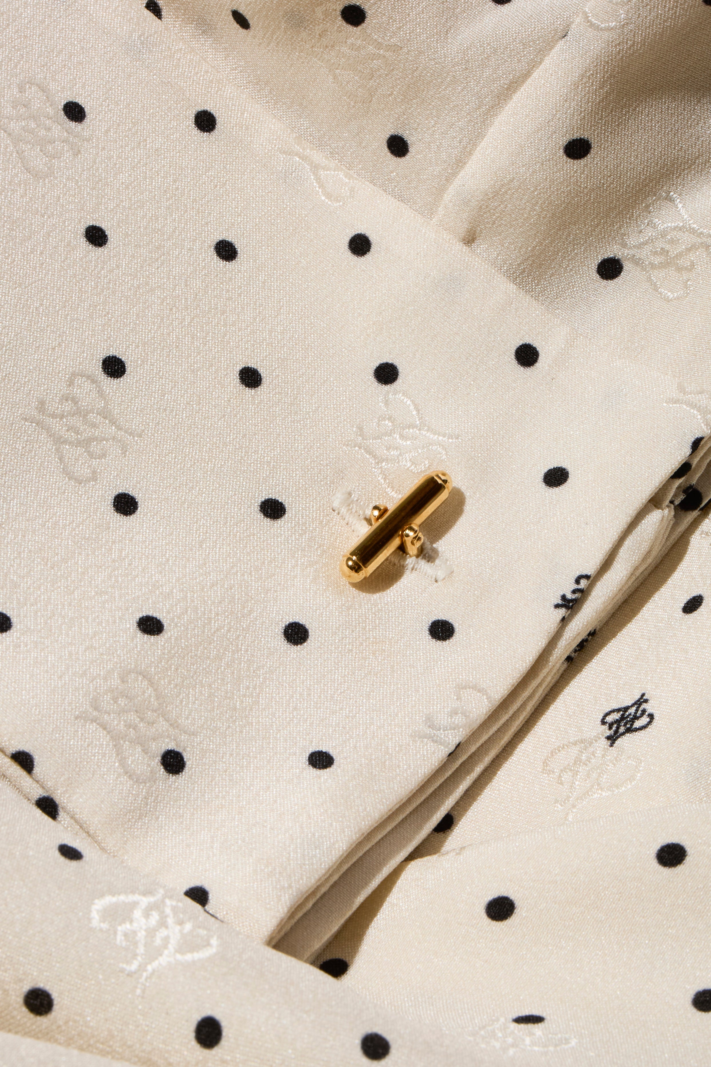 Fendi Pre-Fall 2021 Ivory Silk Polka Dot Dress Worn by Demi Moore Size 38