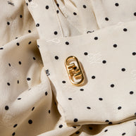 Fendi Pre-Fall 2021 Ivory Silk Polka Dot Dress Worn by Demi Moore Size 38