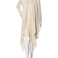 Fendi Pre-Fall 2021 Ivory Silk Polka Dot Dress Worn by Demi Moore Size 38
