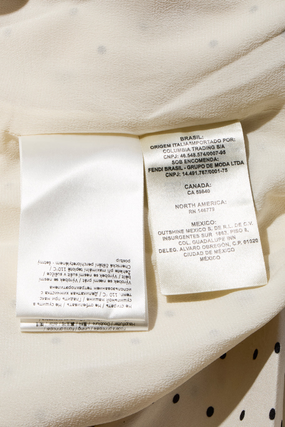 Fendi Pre-Fall 2021 Ivory Silk Polka Dot Dress Worn by Demi Moore Size 38