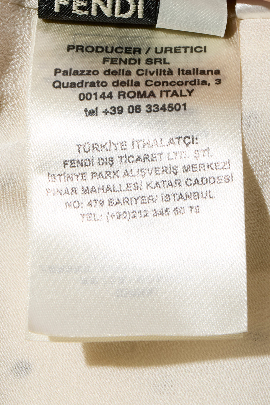 Fendi Pre-Fall 2021 Ivory Silk Polka Dot Dress Worn by Demi Moore Size 38