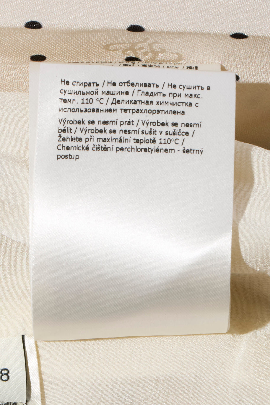 Fendi Pre-Fall 2021 Ivory Silk Polka Dot Dress Worn by Demi Moore Size 38