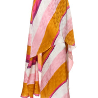 Fendi Spring 2022 Runway Silk Logo Pink Jacquard Stripe Set (Top & Pants), IT 40