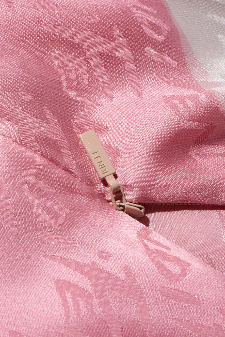 Fendi Spring 2022 Runway Silk Logo Pink Jacquard Stripe Set (Top & Pants), IT 40