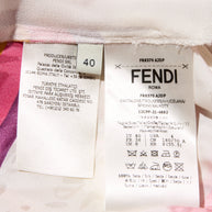 Fendi Spring 2022 Runway Silk Logo Pink Jacquard Stripe Set (Top & Pants), IT 40