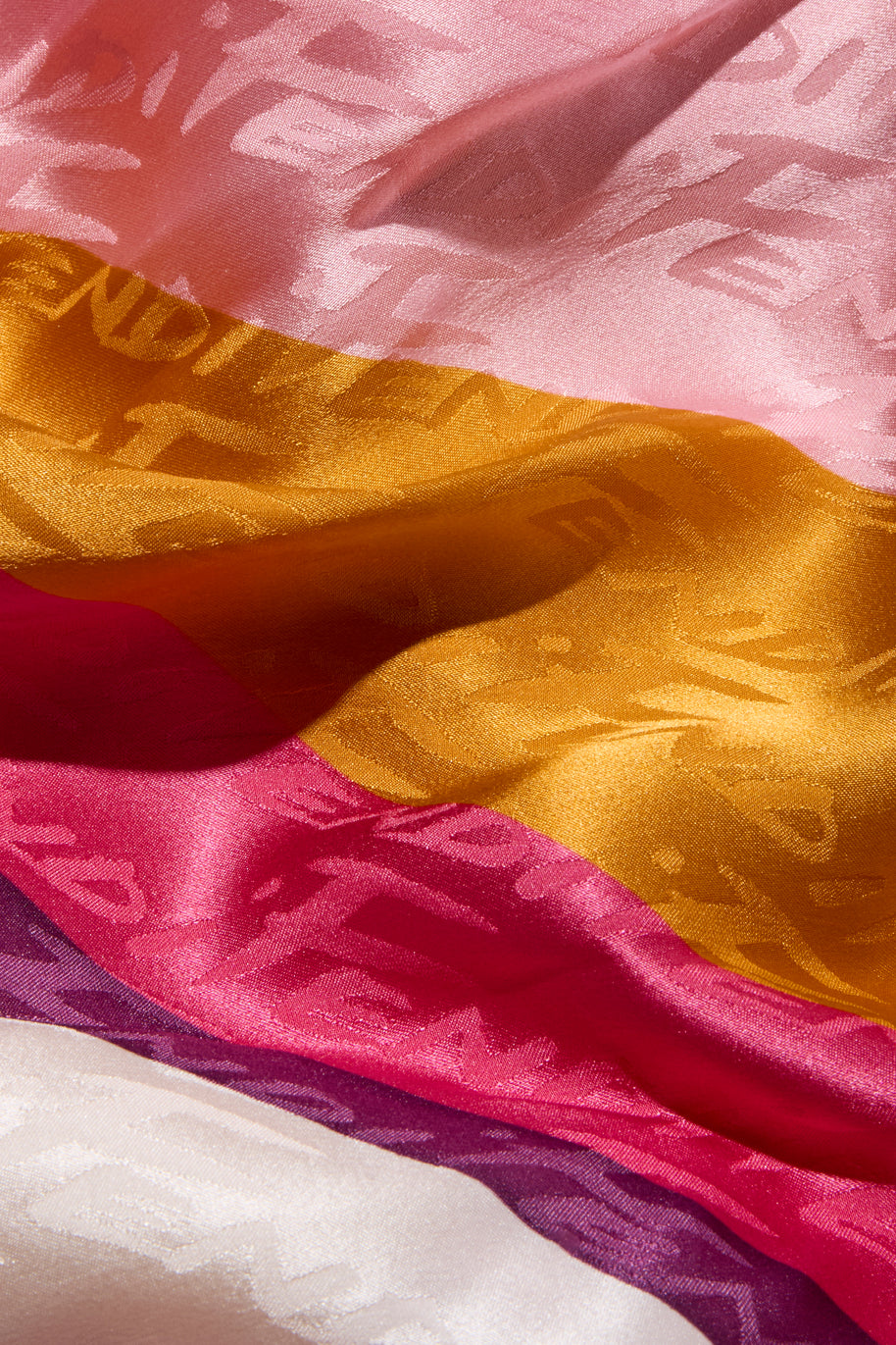 Fendi Spring 2022 Runway Silk Logo Pink Jacquard Stripe Set (Top & Pants), IT 40