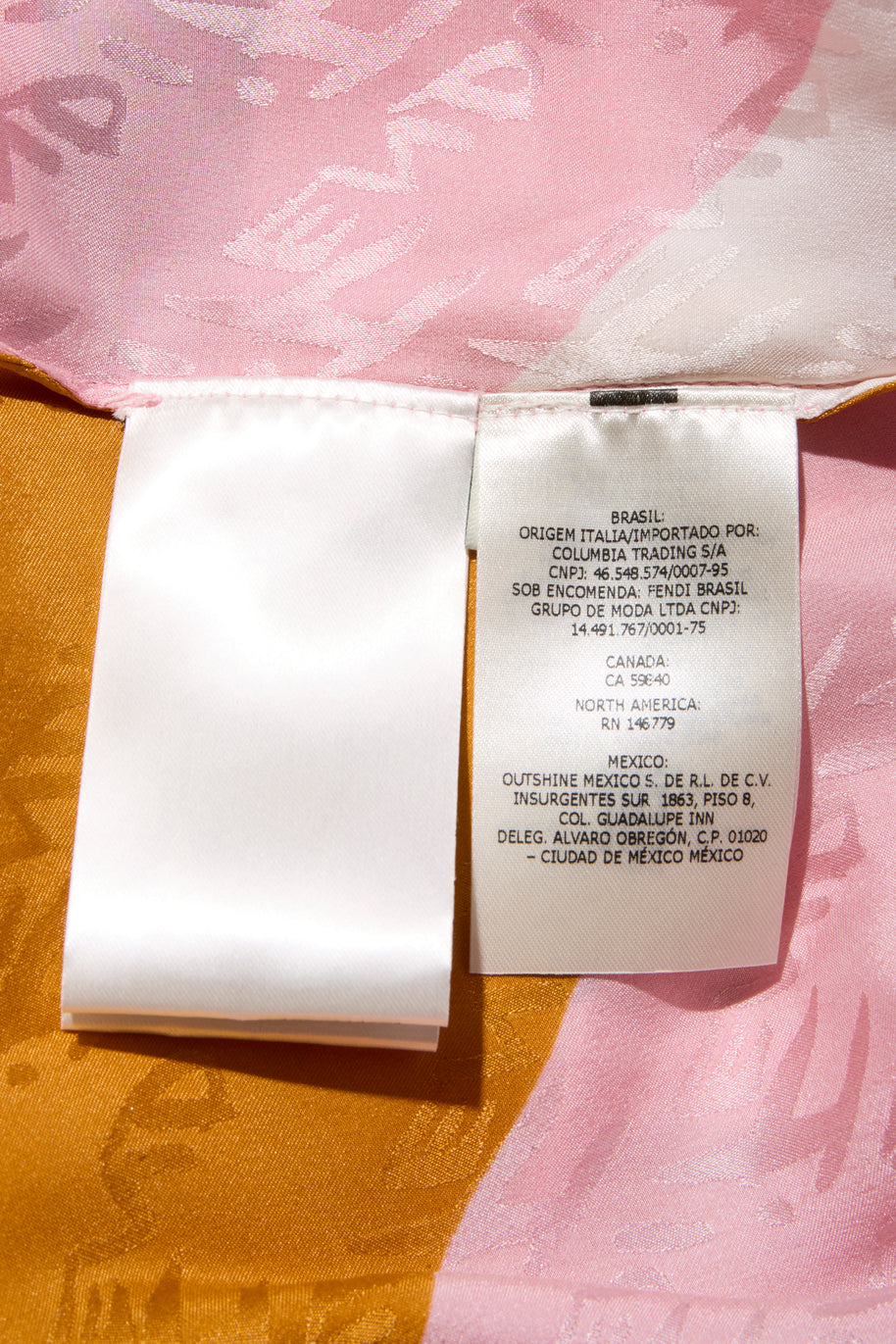 Fendi Spring 2022 Runway Silk Logo Pink Jacquard Stripe Set (Top & Pants), IT 40