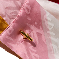 Fendi Spring 2022 Runway Silk Logo Pink Jacquard Stripe Set (Top & Pants), IT 40