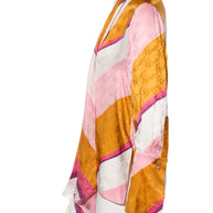 Fendi Spring 2022 Runway Silk Logo Pink Jacquard Stripe Set (Top & Pants), IT 40