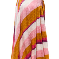 Fendi Spring 2022 Runway Silk Logo Pink Jacquard Stripe Set (Top & Pants), IT 40