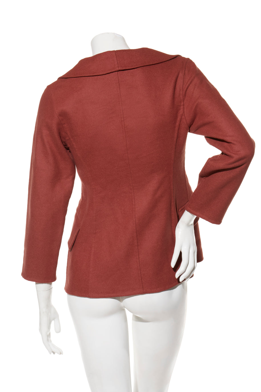 Christian Dior FW16 Rust Wool Rabbit Hair Double-Breasted Jacket FR 36