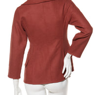 Christian Dior FW16 Rust Wool Rabbit Hair Double-Breasted Jacket FR 36