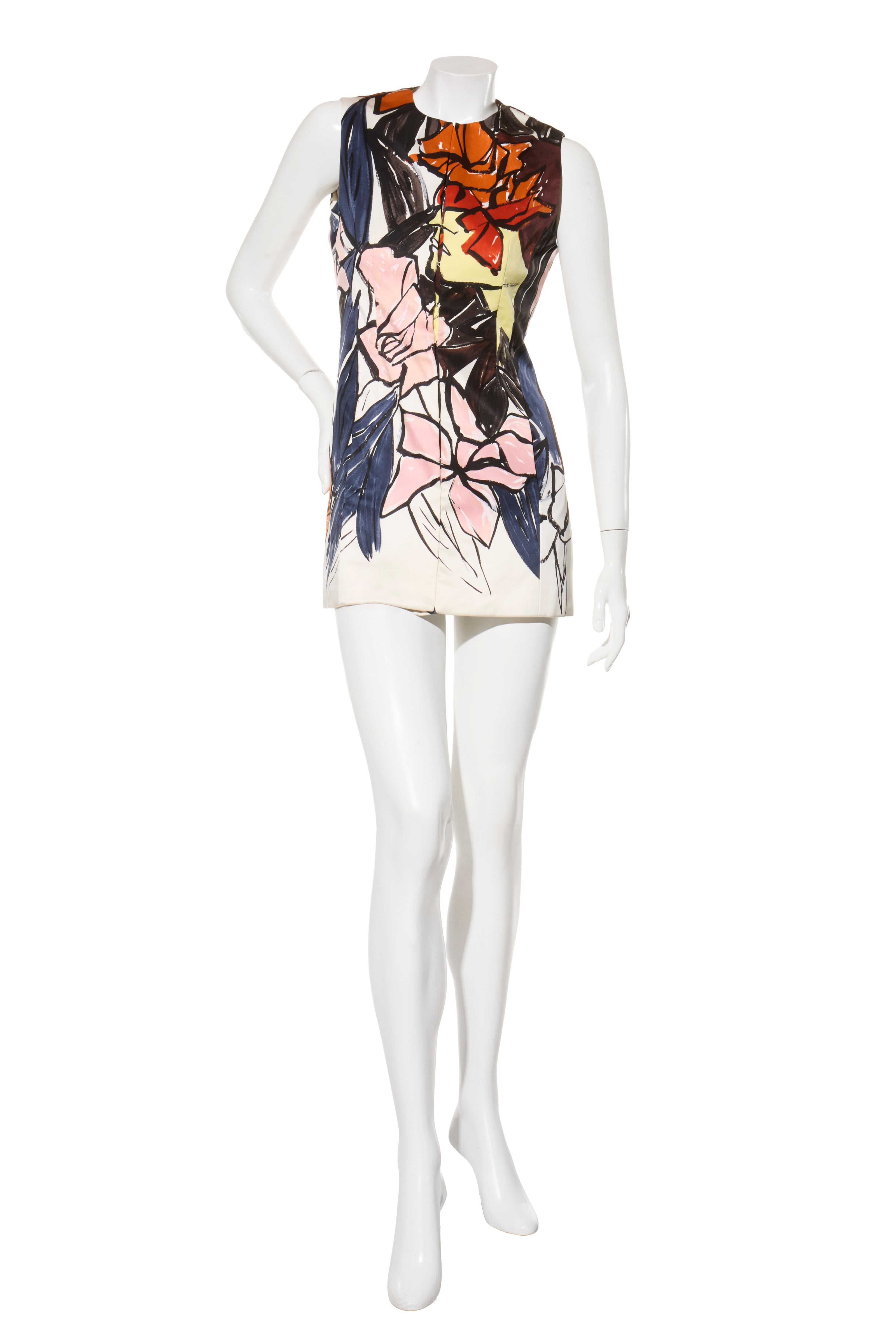 Christian Dior Raf Simons Runway Cruise 2015 Silk Dress Jennifer Lawrence FR 38 US 6