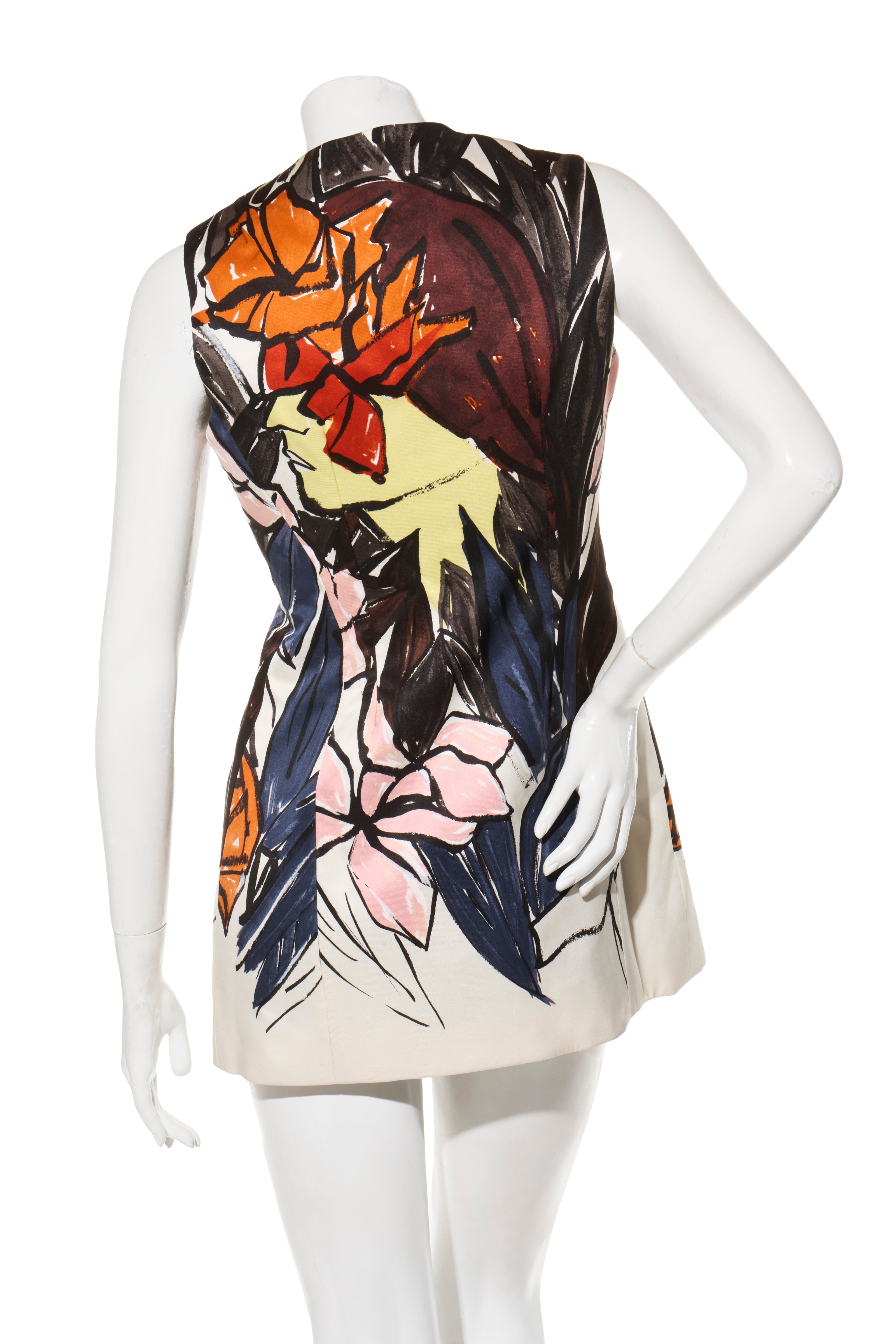 Christian Dior Raf Simons Runway Cruise 2015 Silk Dress Jennifer Lawrence FR 38 US 6