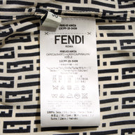 Fendi Pre-Fall 2012 Rare Black Ivory Monogram Wool Silk 3-Piece Skirt Suit Set (Coat, Blouse, Skirt)