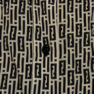 Fendi Pre-Fall 2012 Rare Black Ivory Monogram Wool Silk 3-Piece Skirt Suit Set (Coat, Blouse, Skirt)