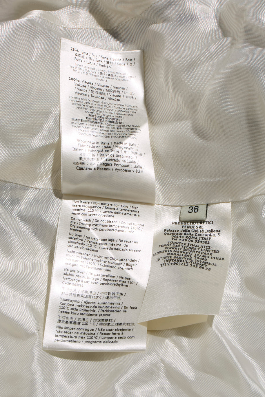 Fendi Pre-Fall 2012 Rare Black Ivory Monogram Wool Silk 3-Piece Skirt Suit Set (Coat, Blouse, Skirt)