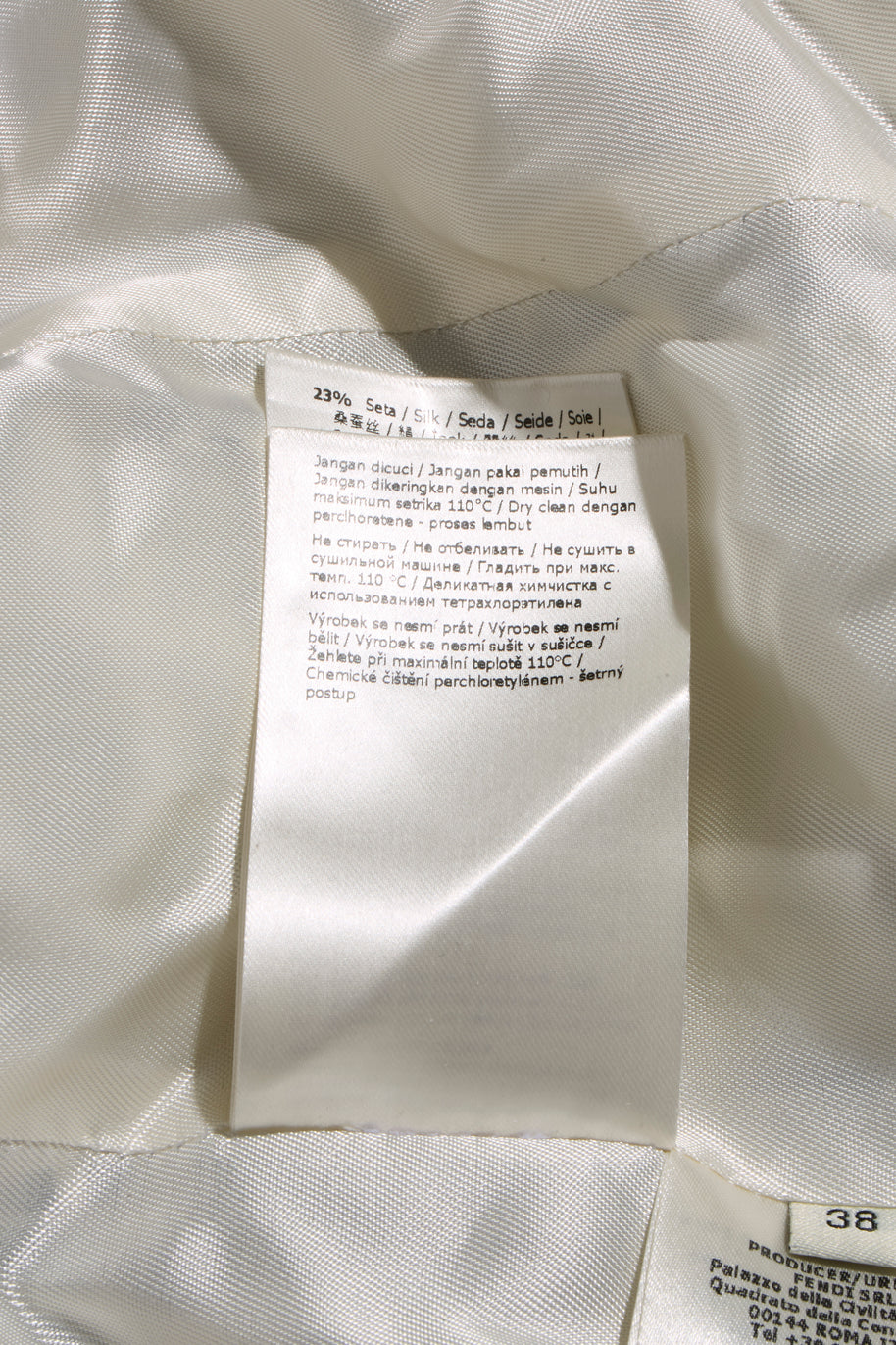 Fendi Pre-Fall 2012 Rare Black Ivory Monogram Wool Silk 3-Piece Skirt Suit Set (Coat, Blouse, Skirt)