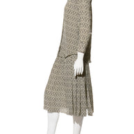 Fendi Pre-Fall 2012 Rare Black Ivory Monogram Wool Silk 3-Piece Skirt Suit Set (Coat, Blouse, Skirt)